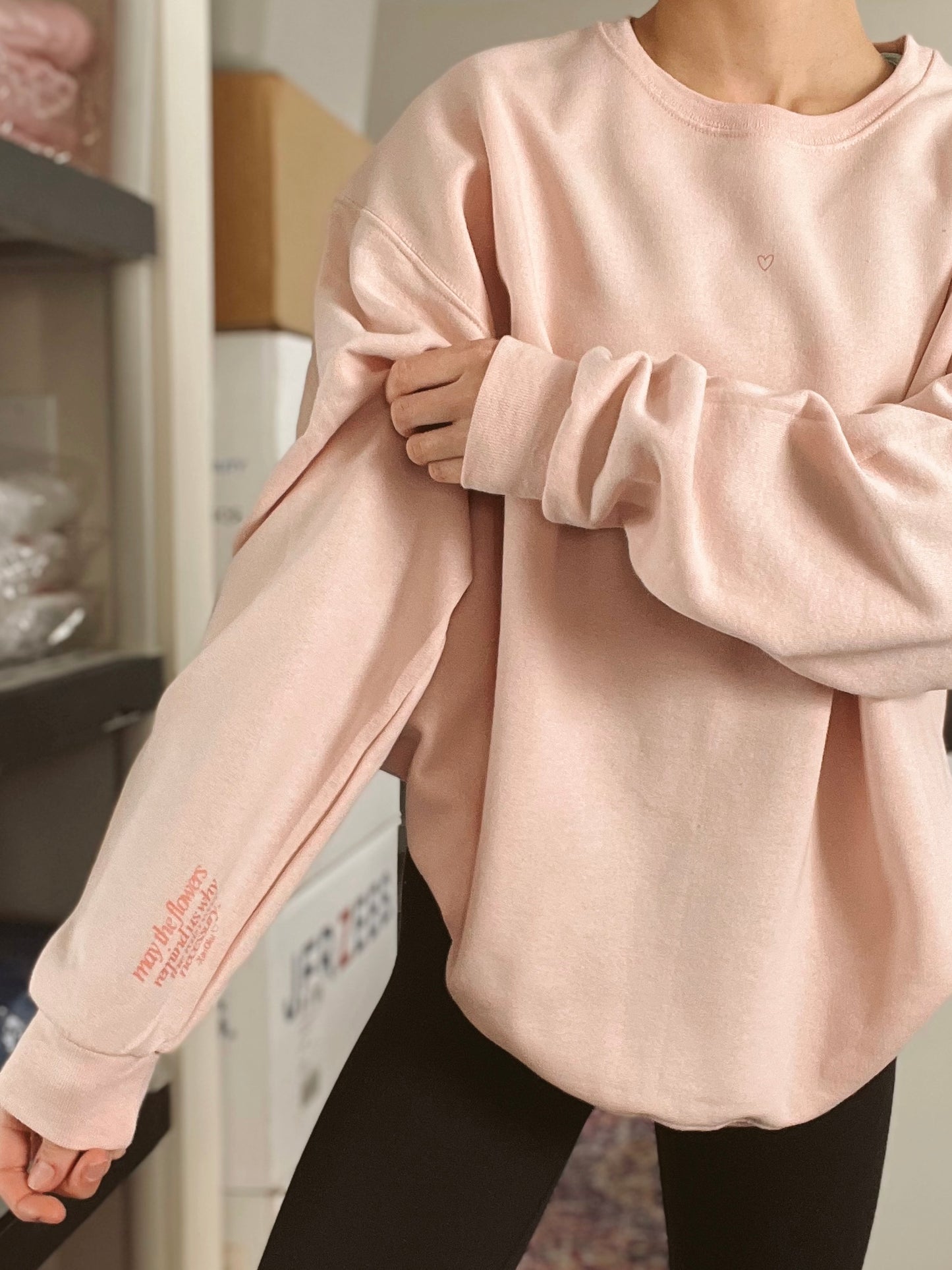 "May the Flowers Remind You" Blush Crewneck