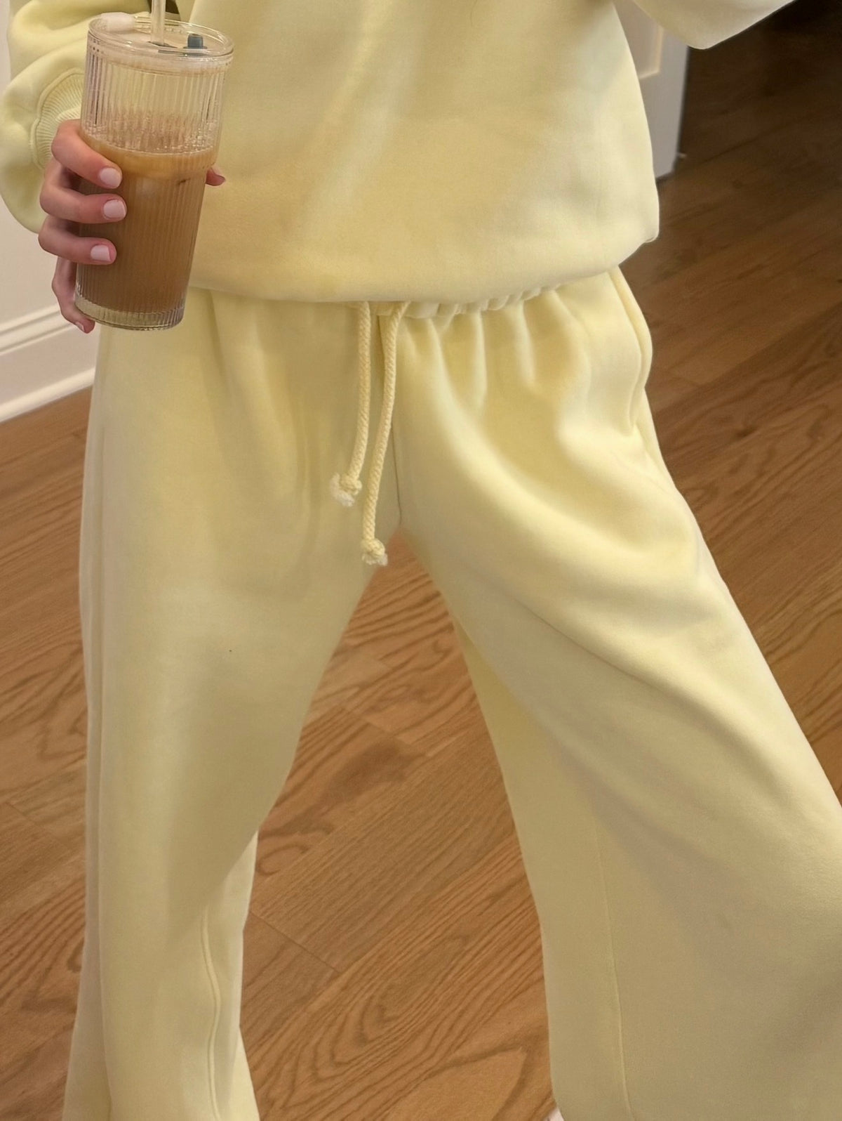 Yellow Straight Leg Sweatpants with Pockets