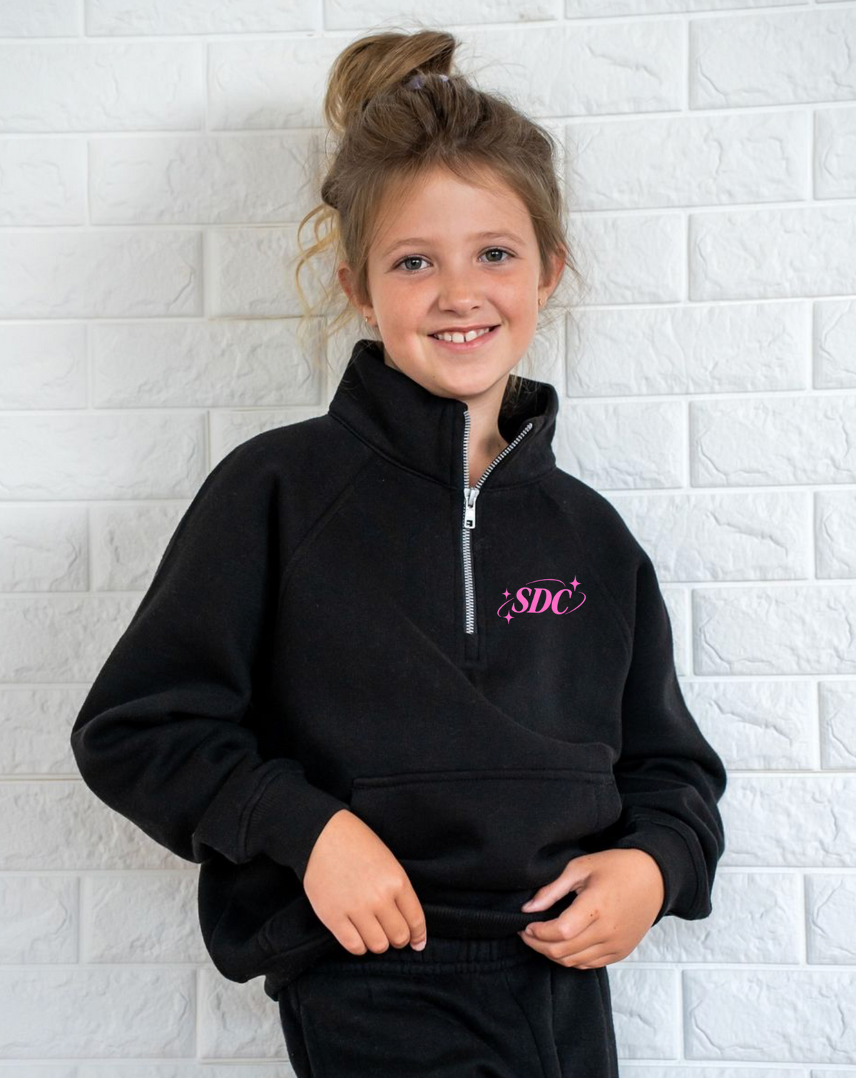 YOUTH Black Half Zip