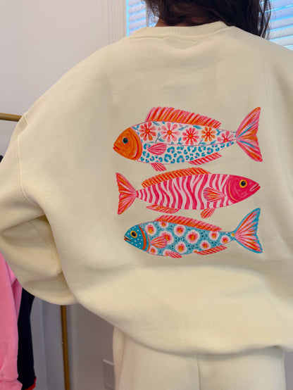 Yellow Keep Swimming Crewneck